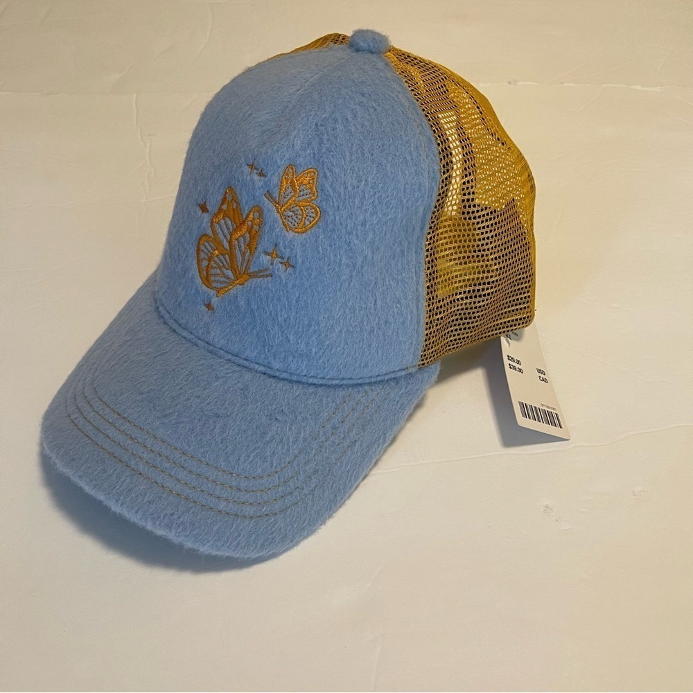 Urban Outfitters Trucker Hat Butterfly Embroidered New With Tags - Picture 6 of 9